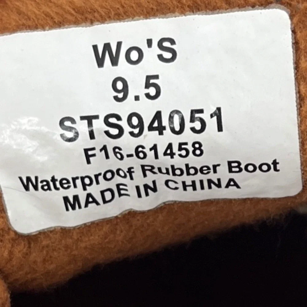 Sperry Waterproof‎ Rubber Duck Boot Moccasin Style Women's Size 9.5 Black Tan